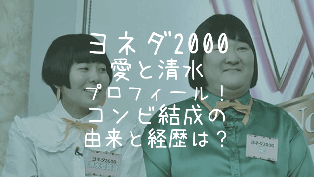 ヨネダ2000,愛,清水,プロフィール,由来,経歴