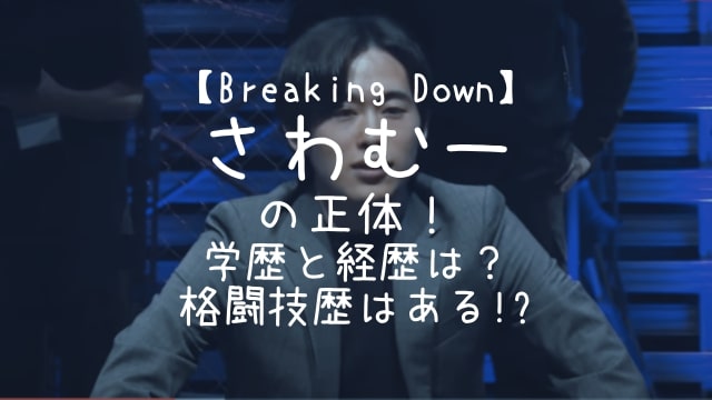 ブレイキングダウン,さわむー,学歴,経歴,格闘技歴