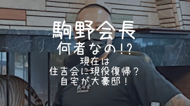 駒野会長,とは,何者,現在,住吉会,現役復帰,自宅