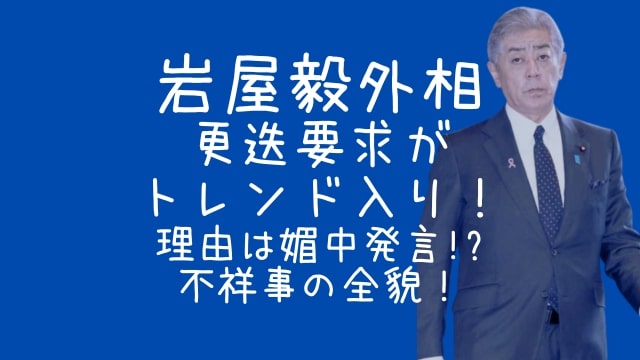 岩屋毅外相,更迭,トレンド,理由,媚中,不祥事