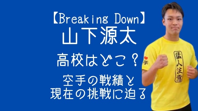 ブレイキングダウン,山下源太,高校,空手,戦績,現在