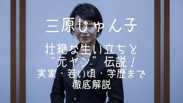 三原じゅん子,若い頃,ヤンキー,生い立ち,実家,学歴