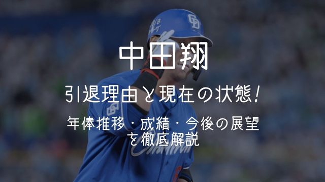 中田翔,引退,理由,現在,成績,年俸,今後