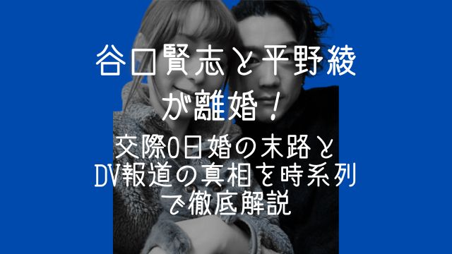 谷口賢志,平野綾,離婚,結婚,馴れ初め,DV,時系列