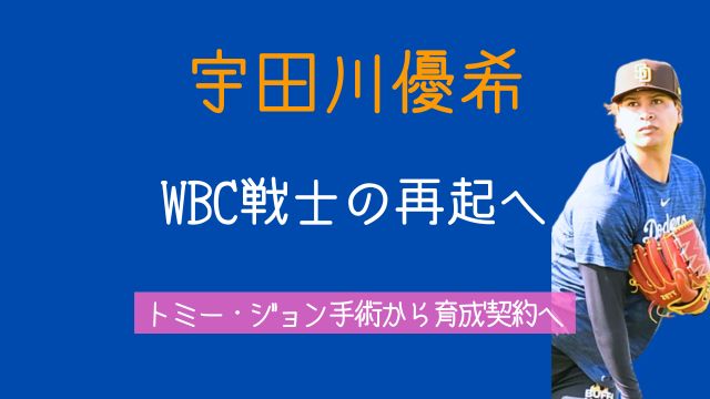 宇田川優希,WBC,トミー・ジョン手術,育成契約,復帰