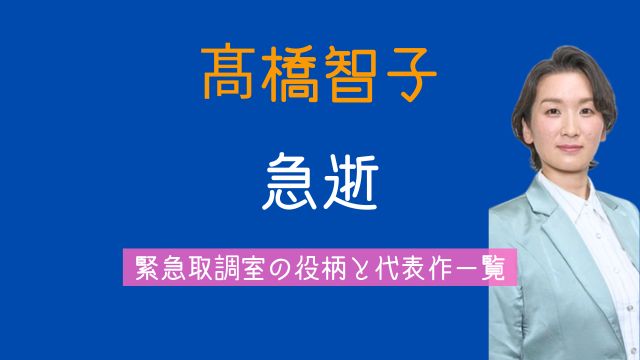 髙橋智子,交通事故,緊急取調室,何役,出演作品