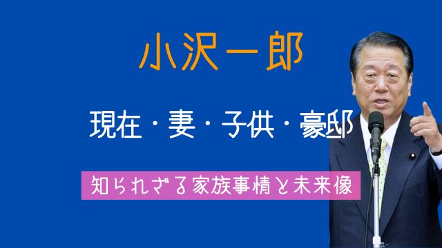 小沢一郎,現在,妻,子供,後継者,豪邸