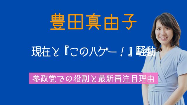 豊田真由子,現在,このハゲー,真相,参政党,最新