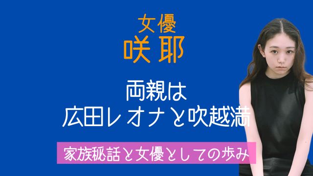 咲耶,両親,広田レオナ,父,吹越満,兄弟,若い頃,女優,経歴