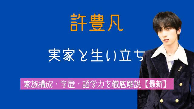許豊凡,実家,生い立ち,家族構成,慶應義塾大学,語学力,最新